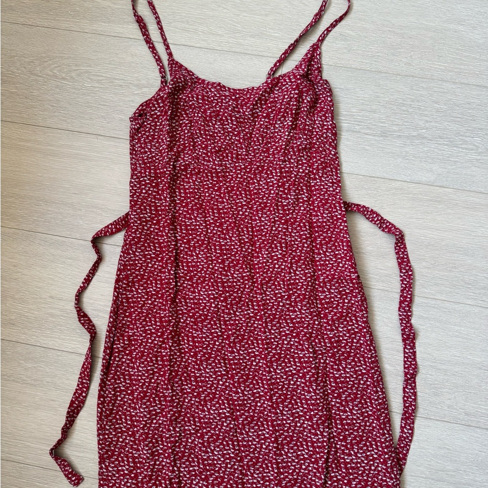 Red and White Spaghetti Strap Dress